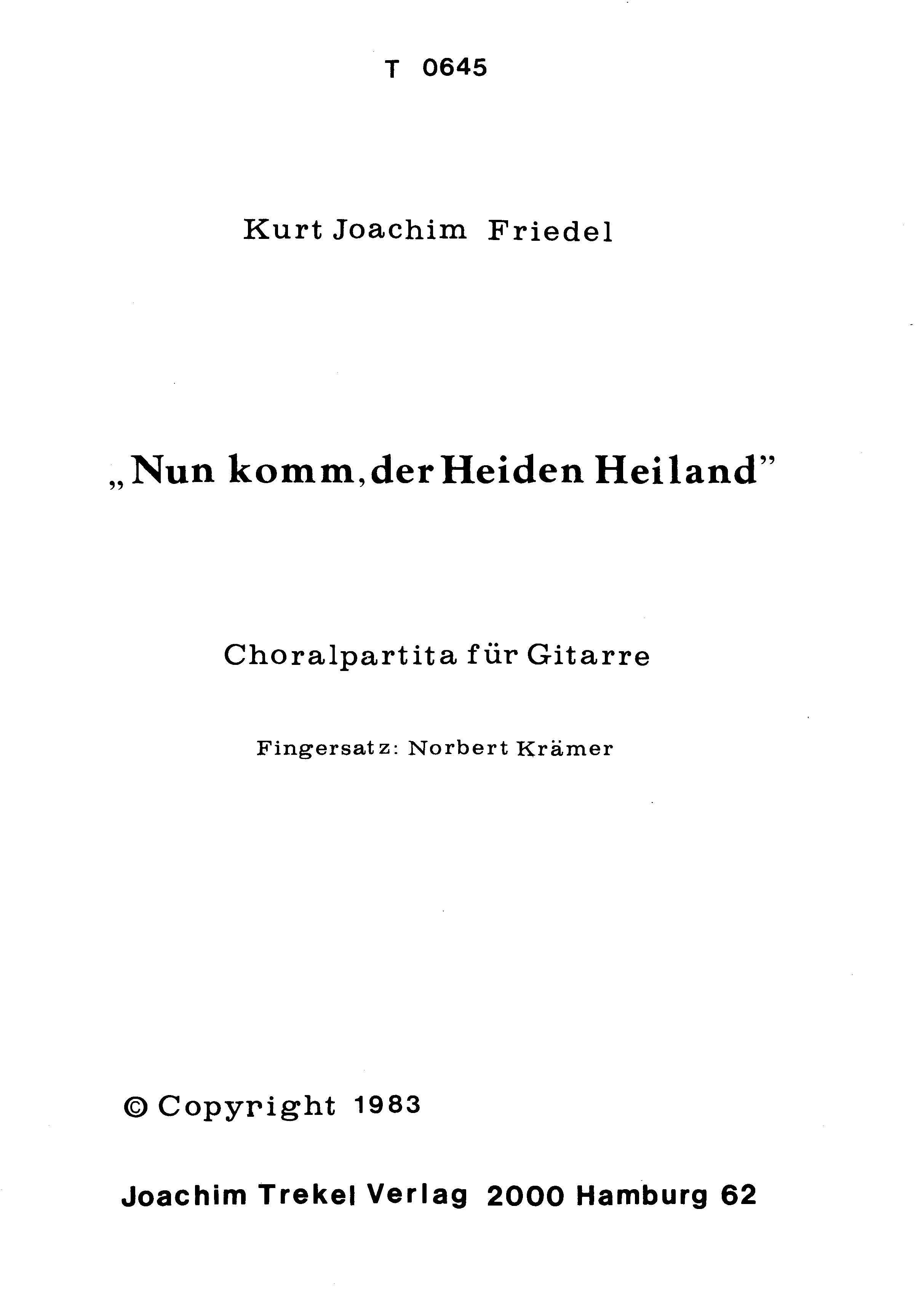 Nun komm der Heiden Heiland